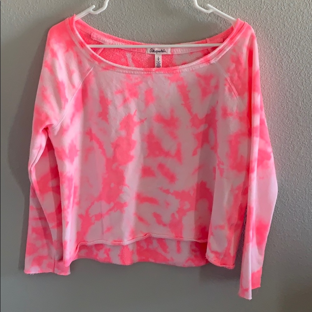 Aeropostale Pink Tie Dye Sweatshirt Size L